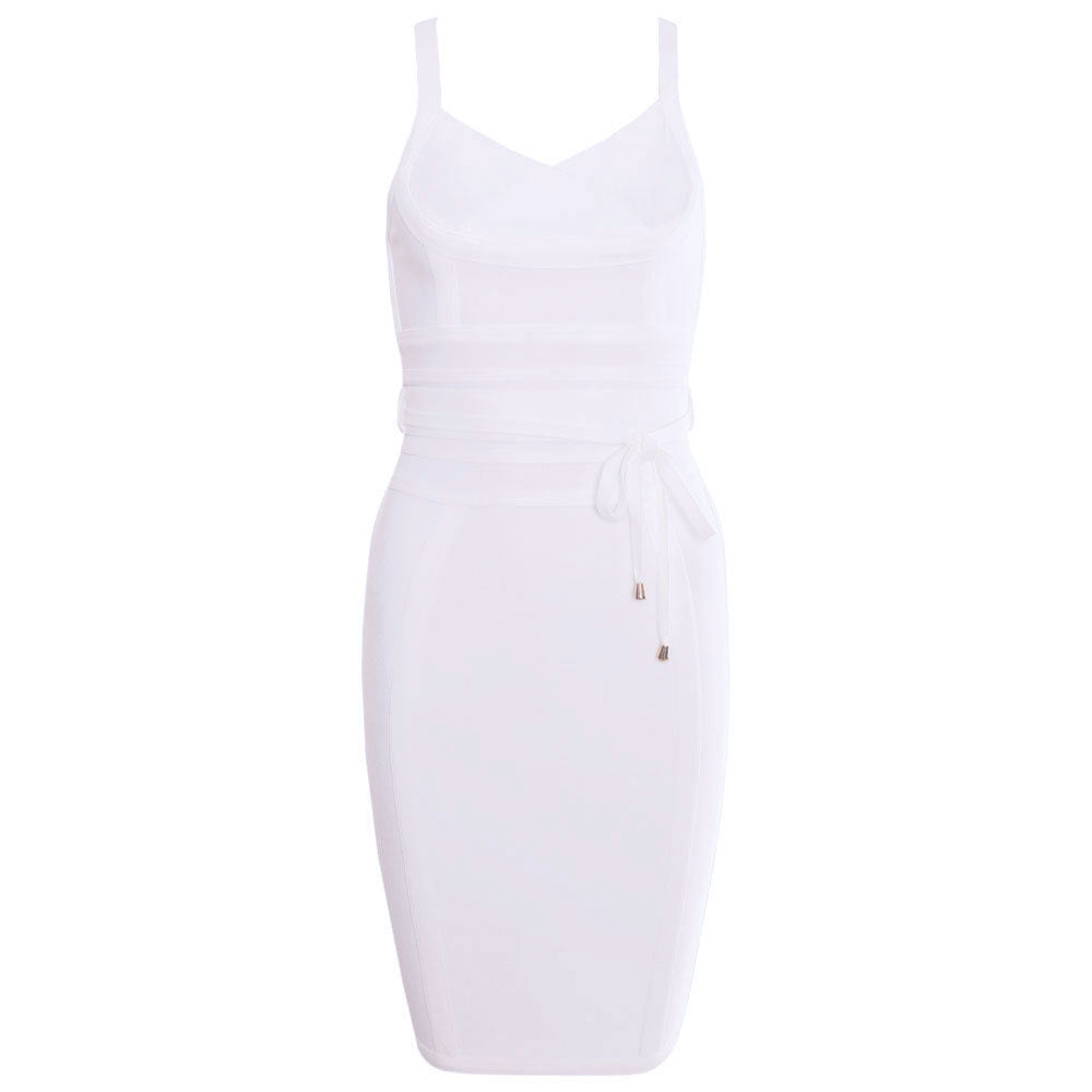 Women's Stretchy Bandage Bodycon Dress with Belt