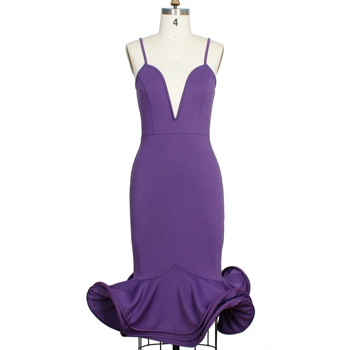 Women's Elegant Deep V-Neck Bodycon Mermaid Party Dress